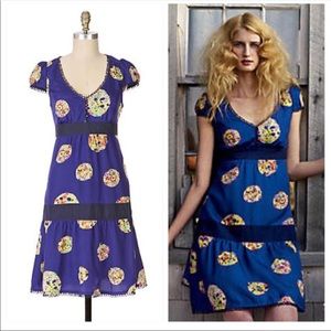 Anthropologie Maeve lighthouse cute silk dress s